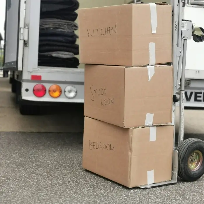 Boxes loading during removals in London